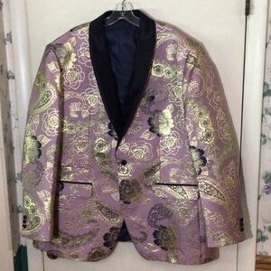 Inserch pink and gold brocade blazer